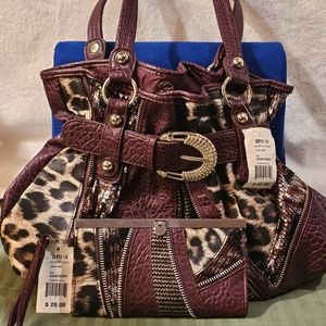 Chateau Purse and Matching Wallet. Color Wine Size 10" Length
